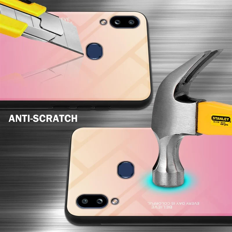Cadorabo Hülle kompatibel mit Samsung Galaxy A10s / M01s Zweifarbige Schutzhülle aus Tempered Glas und TPU Silikon