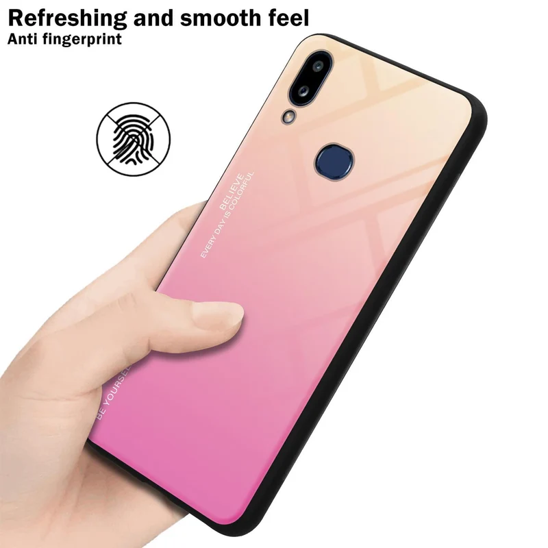 Cadorabo Hülle kompatibel mit Samsung Galaxy A10s / M01s Zweifarbige Schutzhülle aus Tempered Glas und TPU Silikon