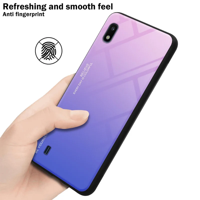 Cadorabo Hülle kompatibel mit Samsung Galaxy A10 / M10 Zweifarbige Schutzhülle aus Tempered Glas und TPU Silikon