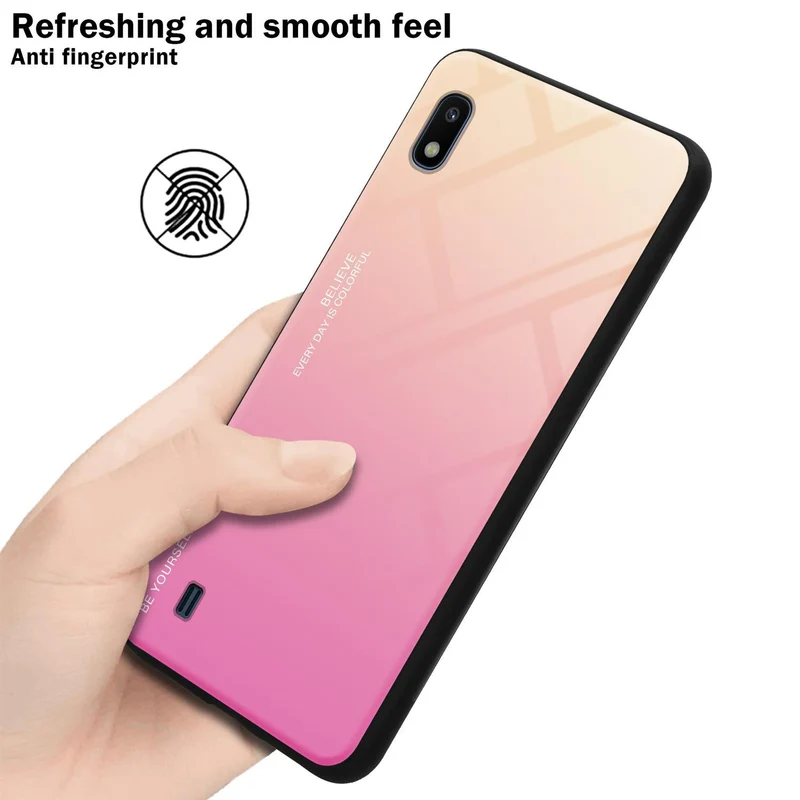 Cadorabo Hülle kompatibel mit Samsung Galaxy A10 / M10 Zweifarbige Schutzhülle aus Tempered Glas und TPU Silikon