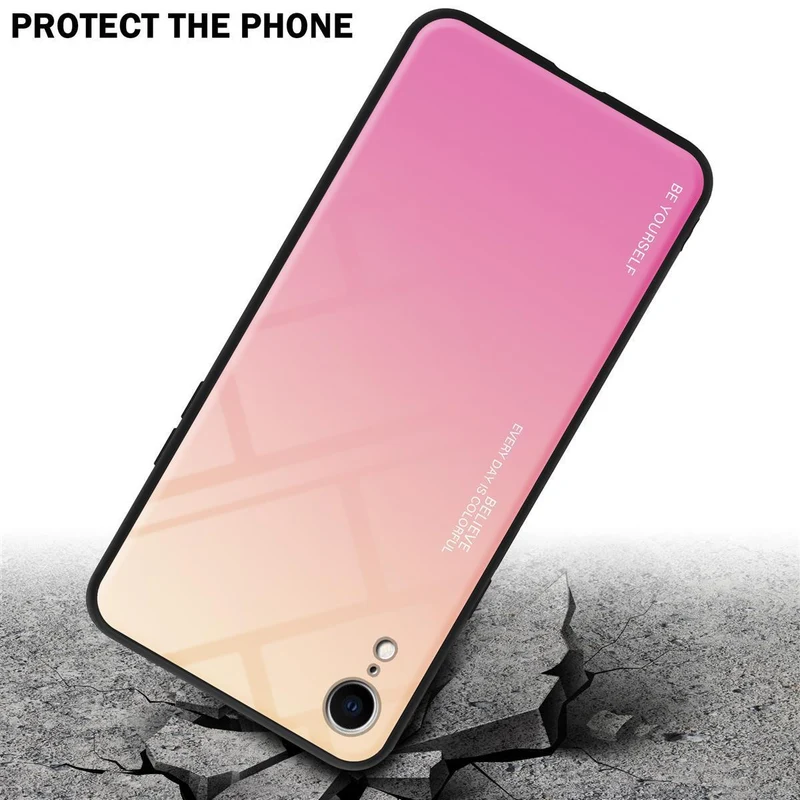 Cadorabo Hülle kompatibel mit Apple iPhone XS MAX Zweifarbige Schutzhülle aus Tempered Glas und TPU Silikon