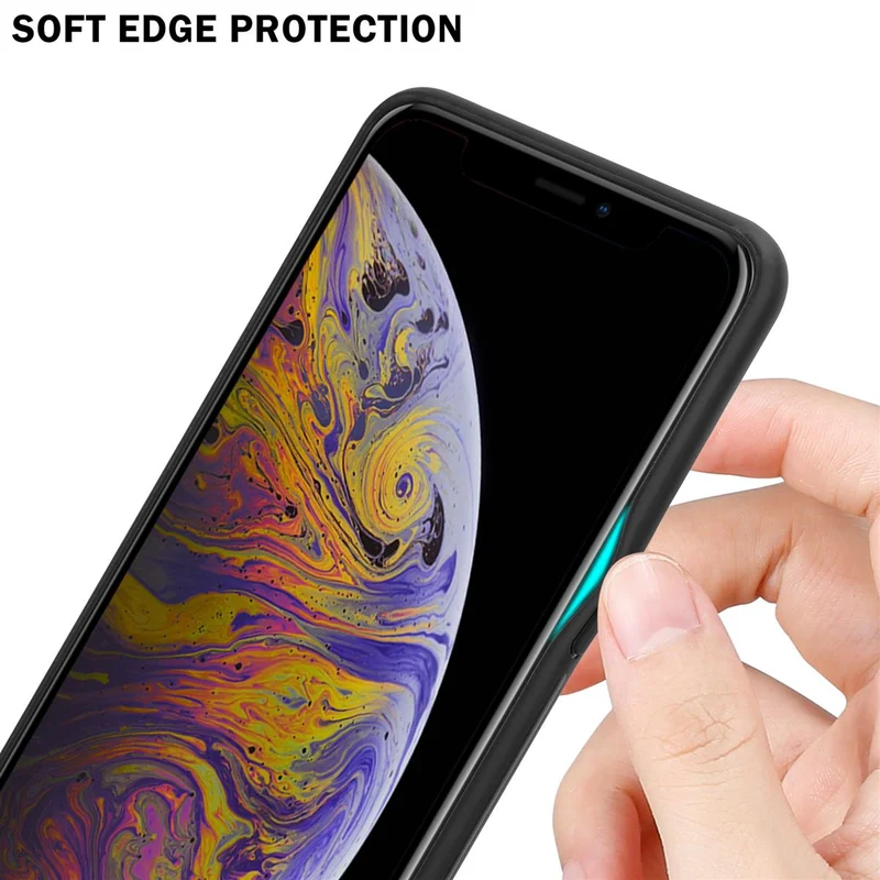 Cadorabo Hülle kompatibel mit Apple iPhone XS MAX Zweifarbige Schutzhülle aus Tempered Glas und TPU Silikon