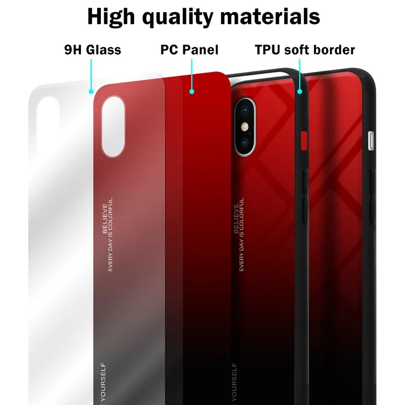 Cadorabo Hülle kompatibel mit Apple iPhone XS MAX Zweifarbige Schutzhülle aus Tempered Glas und TPU Silikon