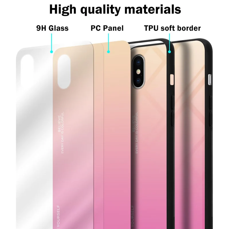 Cadorabo Hülle kompatibel mit Apple iPhone XS MAX Zweifarbige Schutzhülle aus Tempered Glas und TPU Silikon