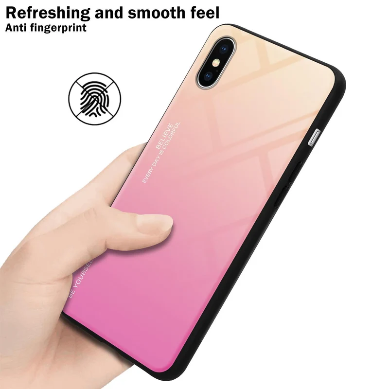 Cadorabo Hülle kompatibel mit Apple iPhone XS MAX Zweifarbige Schutzhülle aus Tempered Glas und TPU Silikon
