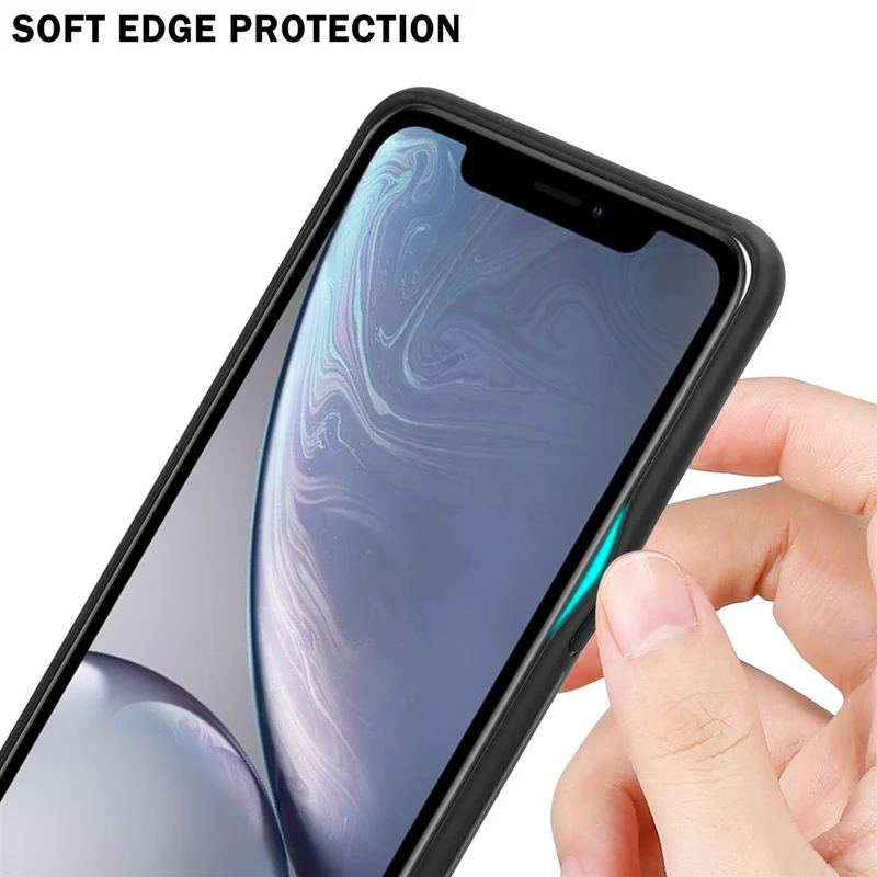 Cadorabo Hülle kompatibel mit Apple iPhone XR Zweifarbige Schutzhülle aus Tempered Glas und TPU Silikon