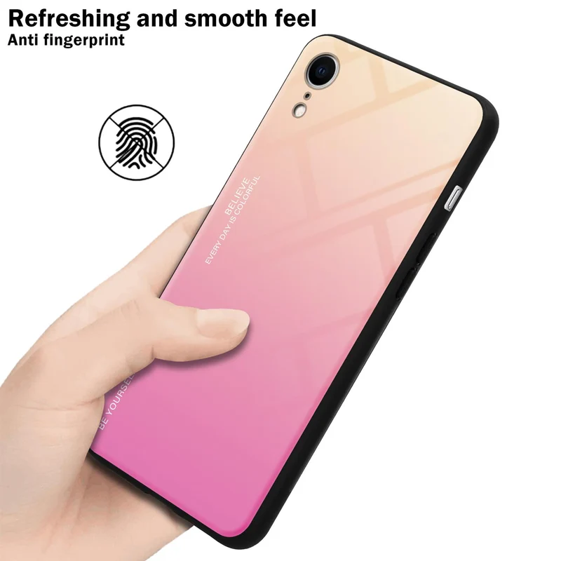 Cadorabo Hülle kompatibel mit Apple iPhone XR Zweifarbige Schutzhülle aus Tempered Glas und TPU Silikon