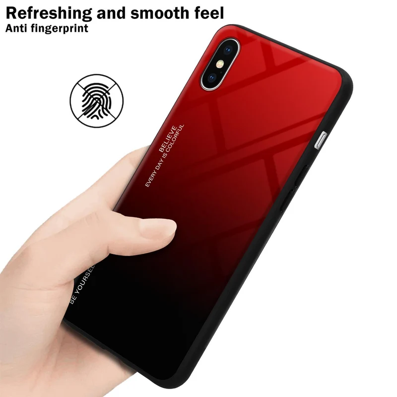 Cadorabo Hülle kompatibel mit Apple iPhone X / XS Zweifarbige Schutzhülle aus Tempered Glas und TPU Silikon