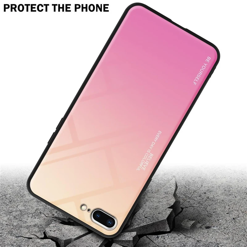 Cadorabo Hülle kompatibel mit Apple iPhone 7 PLUS / 7S PLUS / 8 PLUS Zweifarbige Schutzhülle aus Tempered Glas und TPU Silikon