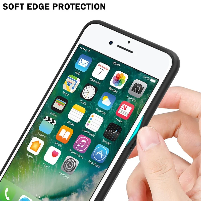 Cadorabo Hülle kompatibel mit Apple iPhone 7 / 7S / 8 / SE 2020 Zweifarbige Schutzhülle aus Tempered Glas und TPU Silikon