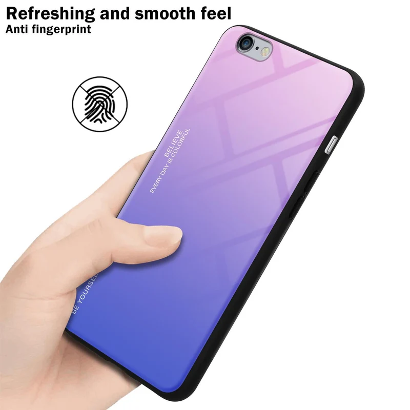 Cadorabo Hülle kompatibel mit Apple iPhone 6 PLUS / 6S PLUS Zweifarbige Schutzhülle aus Tempered Glas und TPU Silikon