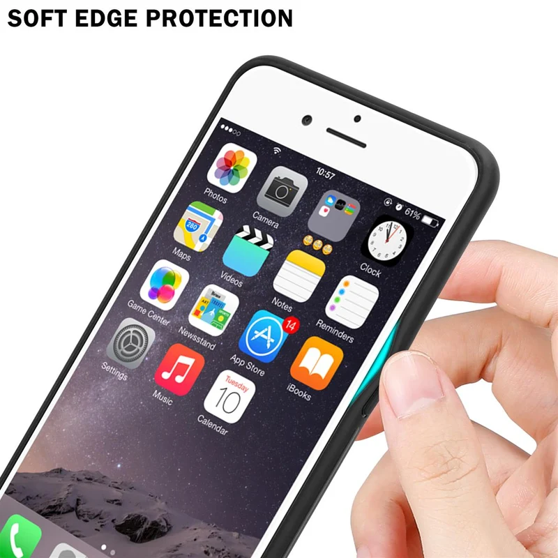 Cadorabo Hülle kompatibel mit Apple iPhone 6 / 6S Zweifarbige Schutzhülle aus Tempered Glas und TPU Silikon