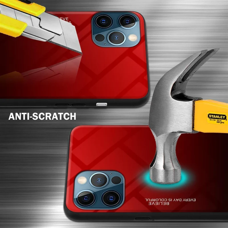 Cadorabo Hülle kompatibel mit Apple iPhone 12 / 12 PRO Zweifarbige Schutzhülle aus Tempered Glas und TPU Silikon