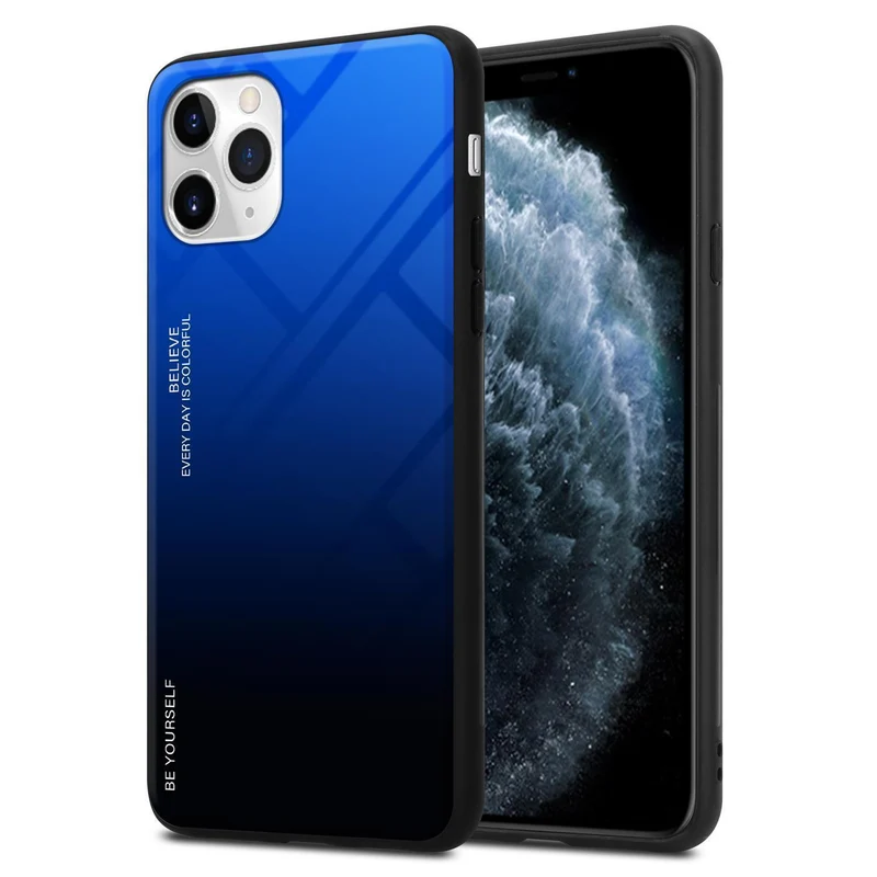 Cadorabo Hülle kompatibel mit Apple iPhone 11 PRO MAX Zweifarbige Schutzhülle aus Tempered Glas und TPU Silikon