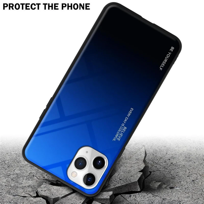 Cadorabo Hülle kompatibel mit Apple iPhone 11 PRO MAX Zweifarbige Schutzhülle aus Tempered Glas und TPU Silikon
