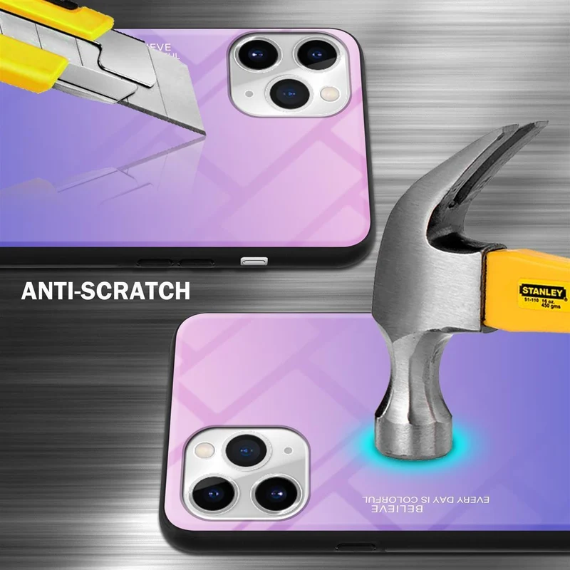 Cadorabo Hülle kompatibel mit Apple iPhone 11 PRO MAX Zweifarbige Schutzhülle aus Tempered Glas und TPU Silikon