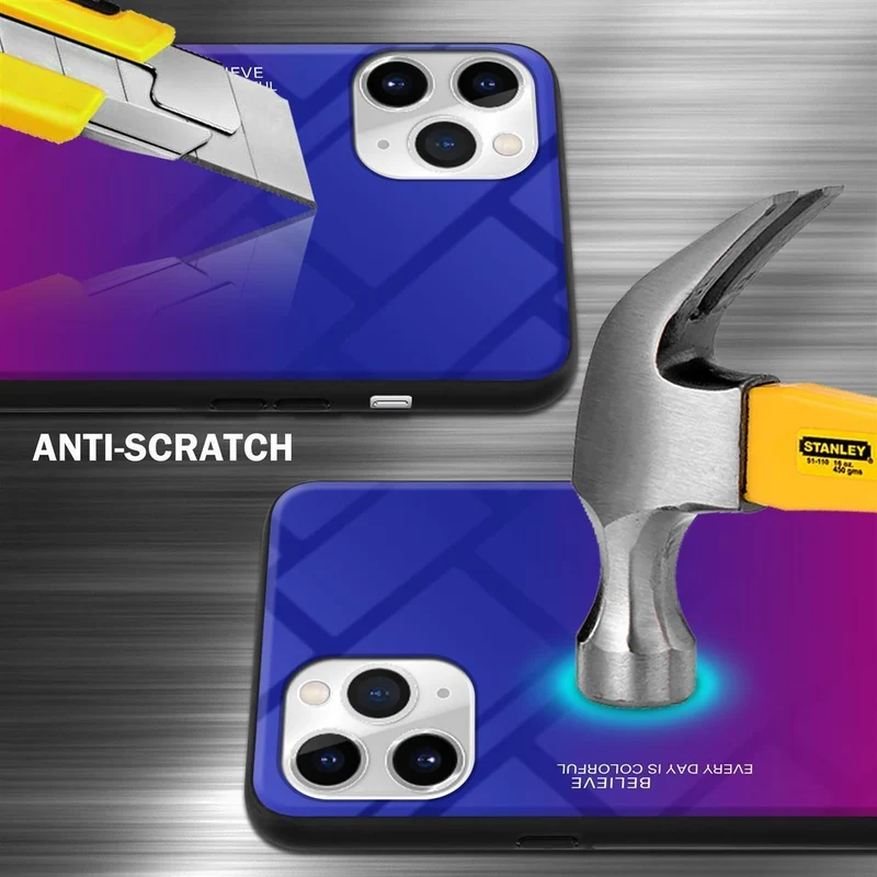 Cadorabo Hülle kompatibel mit Apple iPhone 11 PRO MAX Zweifarbige Schutzhülle aus Tempered Glas und TPU Silikon