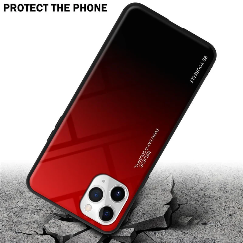Cadorabo Hülle kompatibel mit Apple iPhone 11 PRO MAX Zweifarbige Schutzhülle aus Tempered Glas und TPU Silikon