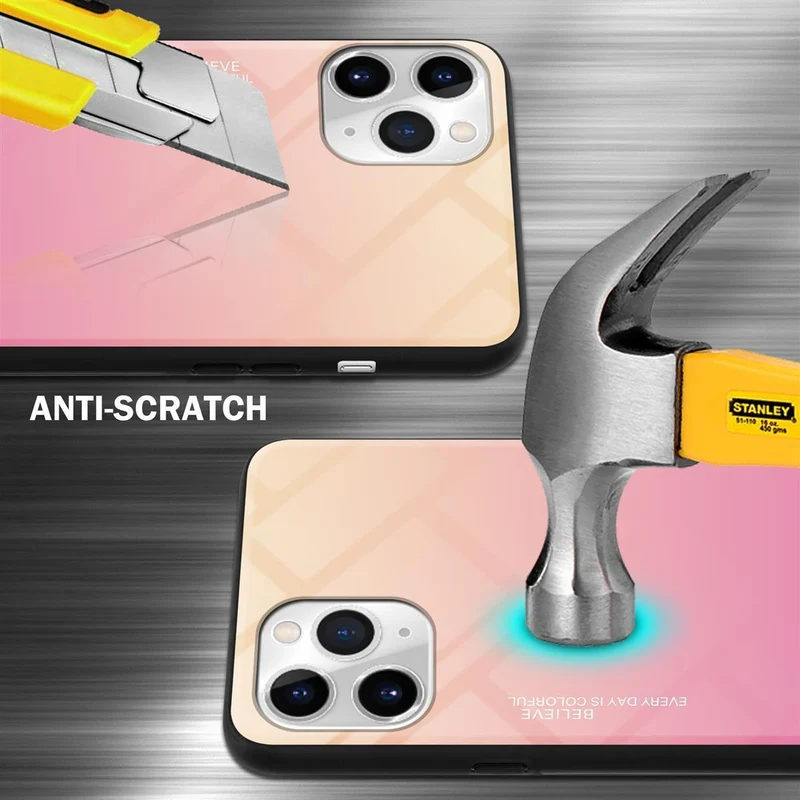 Cadorabo Hülle kompatibel mit Apple iPhone 11 PRO MAX Zweifarbige Schutzhülle aus Tempered Glas und TPU Silikon