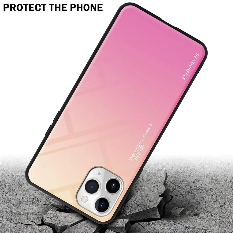 Cadorabo Hülle kompatibel mit Apple iPhone 11 PRO MAX Zweifarbige Schutzhülle aus Tempered Glas und TPU Silikon
