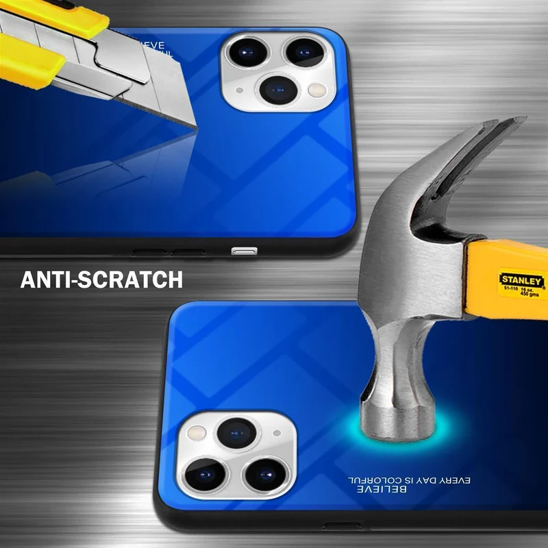 Cadorabo Hülle kompatibel mit Apple iPhone 11 PRO Zweifarbige Schutzhülle aus Tempered Glas und TPU Silikon