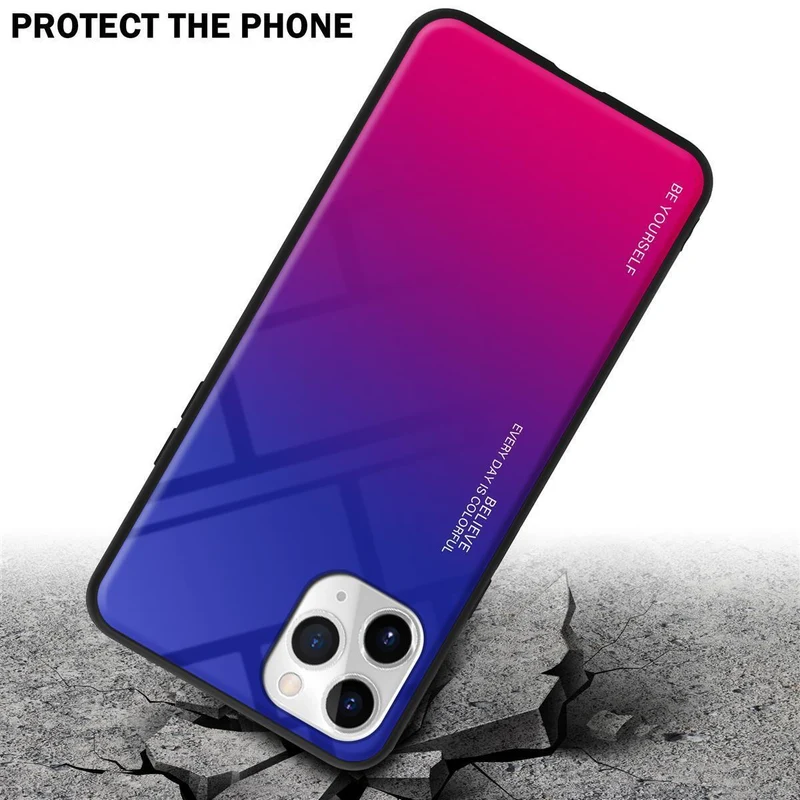Cadorabo Hülle kompatibel mit Apple iPhone 11 PRO Zweifarbige Schutzhülle aus Tempered Glas und TPU Silikon