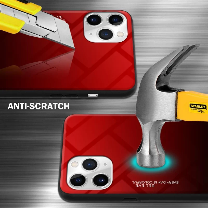 Cadorabo Hülle kompatibel mit Apple iPhone 11 PRO Zweifarbige Schutzhülle aus Tempered Glas und TPU Silikon