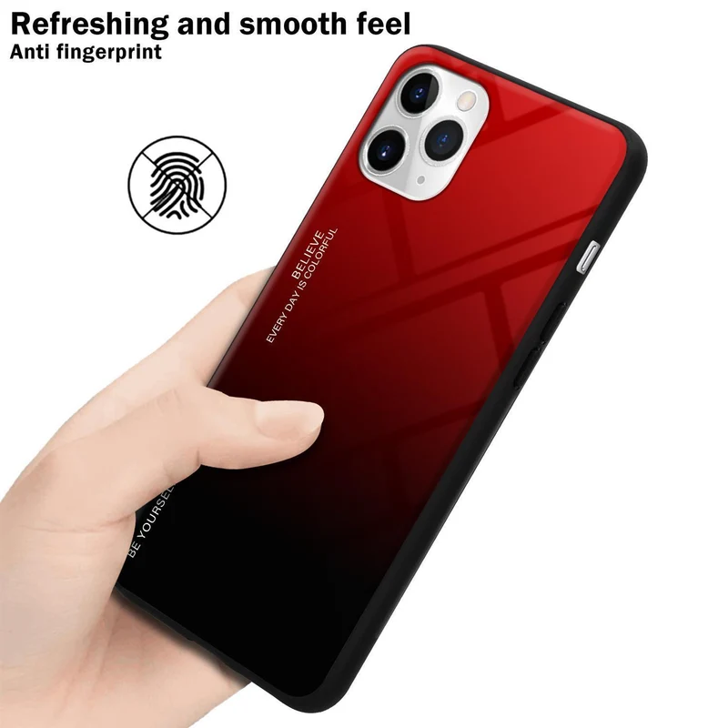 Cadorabo Hülle kompatibel mit Apple iPhone 11 PRO Zweifarbige Schutzhülle aus Tempered Glas und TPU Silikon