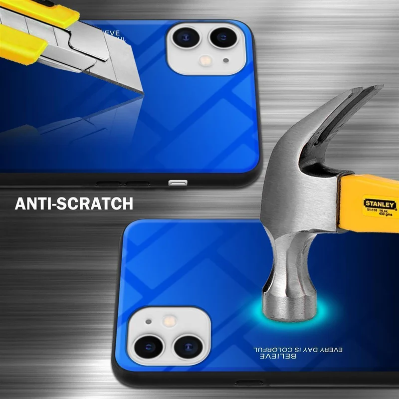 Cadorabo Hülle kompatibel mit Apple iPhone 11 Zweifarbige Schutzhülle aus Tempered Glas und TPU Silikon