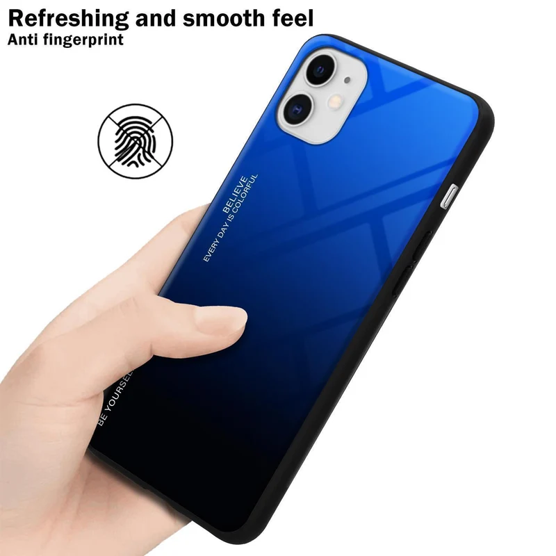 Cadorabo Hülle kompatibel mit Apple iPhone 11 Zweifarbige Schutzhülle aus Tempered Glas und TPU Silikon