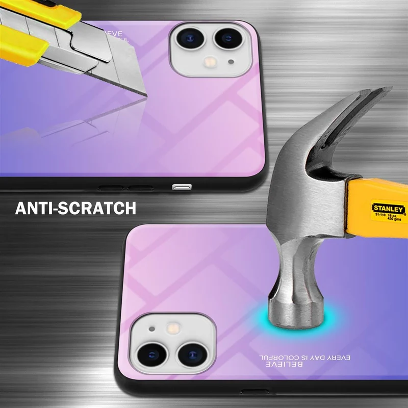 Cadorabo Hülle kompatibel mit Apple iPhone 11 Zweifarbige Schutzhülle aus Tempered Glas und TPU Silikon