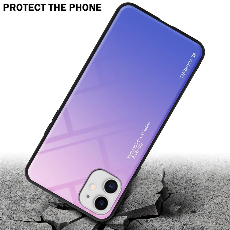 Cadorabo Hülle kompatibel mit Apple iPhone 11 Zweifarbige Schutzhülle aus Tempered Glas und TPU Silikon