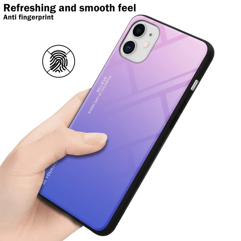Cadorabo Hülle kompatibel mit Apple iPhone 11 Zweifarbige Schutzhülle aus Tempered Glas und TPU Silikon