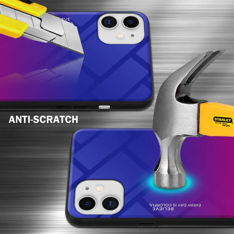 Cadorabo Hülle kompatibel mit Apple iPhone 11 Zweifarbige Schutzhülle aus Tempered Glas und TPU Silikon