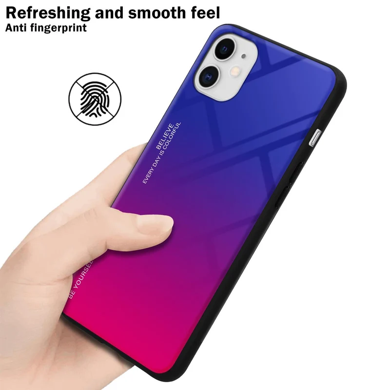 Cadorabo Hülle kompatibel mit Apple iPhone 11 Zweifarbige Schutzhülle aus Tempered Glas und TPU Silikon