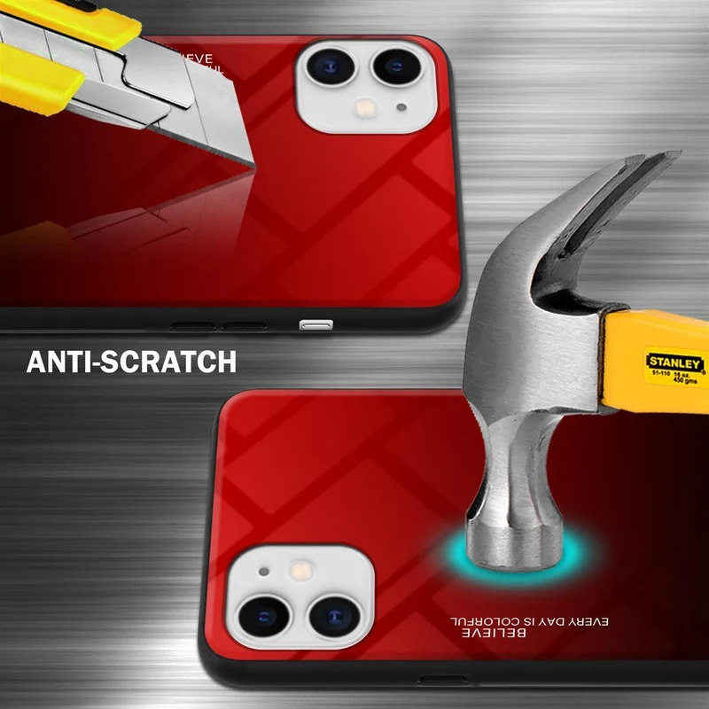 Cadorabo Hülle kompatibel mit Apple iPhone 11 Zweifarbige Schutzhülle aus Tempered Glas und TPU Silikon