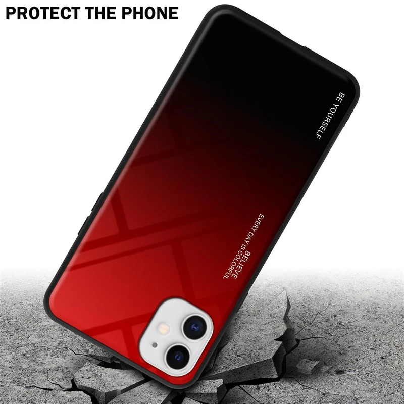 Cadorabo Hülle kompatibel mit Apple iPhone 11 Zweifarbige Schutzhülle aus Tempered Glas und TPU Silikon