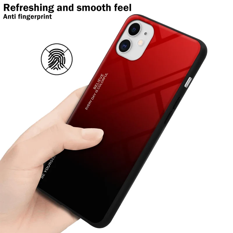 Cadorabo Hülle kompatibel mit Apple iPhone 11 Zweifarbige Schutzhülle aus Tempered Glas und TPU Silikon