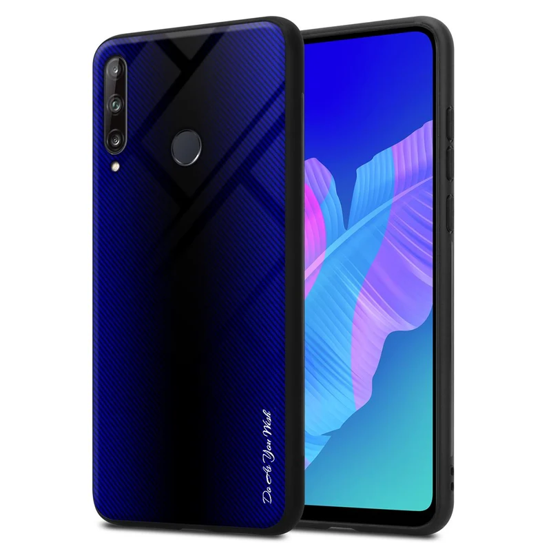 Cadorabo Hülle kompatibel mit Huawei P40 LITE E - Streifen Optik Schutzhülle aus Tempered Glas und TPU Silikon