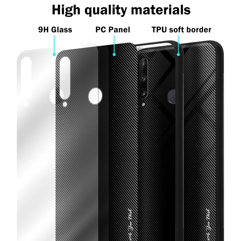 Cadorabo Hülle kompatibel mit Huawei P40 LITE E - Streifen Optik Schutzhülle aus Tempered Glas und TPU Silikon