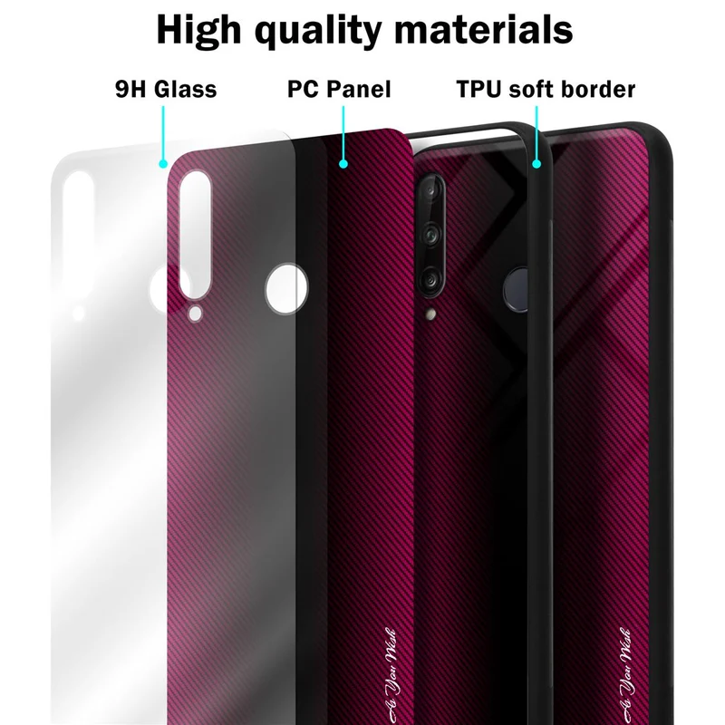 Cadorabo Hülle kompatibel mit Huawei P40 LITE E - Streifen Optik Schutzhülle aus Tempered Glas und TPU Silikon