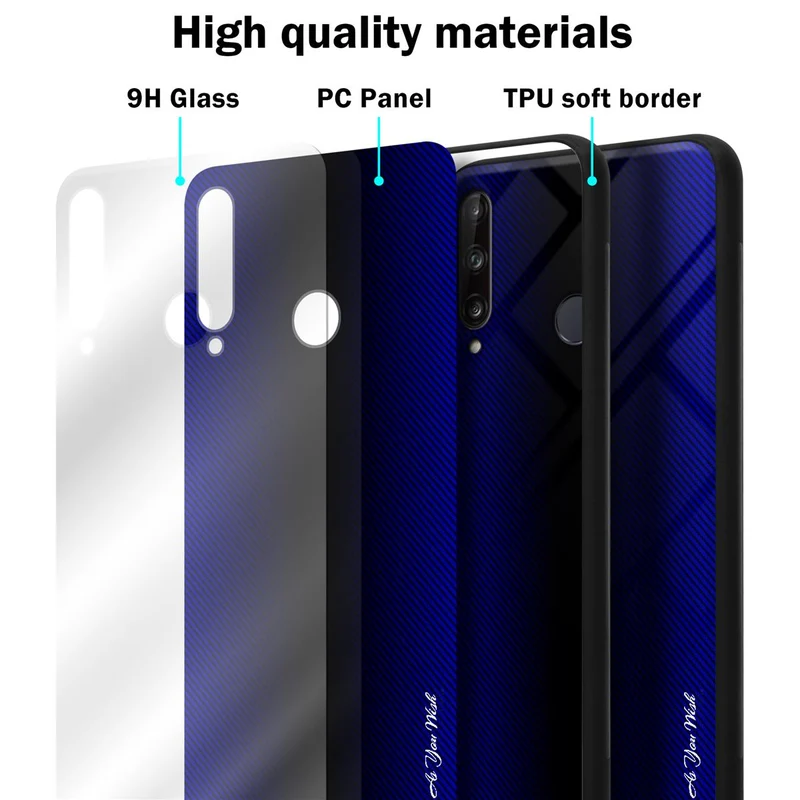 Cadorabo Hülle kompatibel mit Huawei P40 LITE E - Streifen Optik Schutzhülle aus Tempered Glas und TPU Silikon