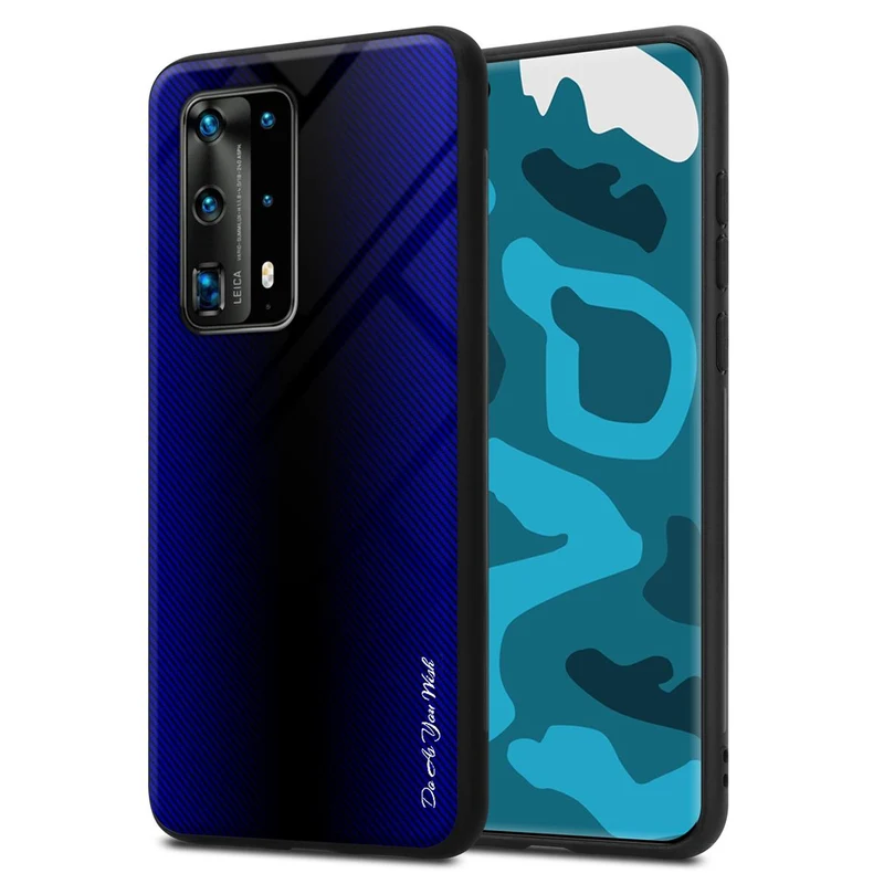 Cadorabo Hülle kompatibel mit Huawei P40 PRO / P40 PRO+ - Streifen Optik Schutzhülle aus Tempered Glas und TPU Silikon