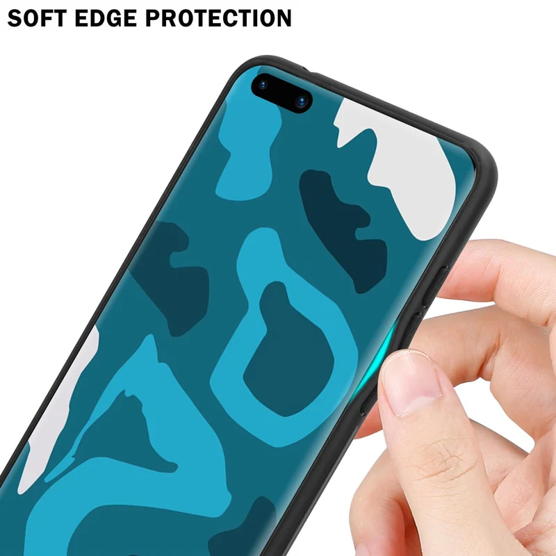 Cadorabo Hülle kompatibel mit Huawei P40 PRO / P40 PRO+ - Streifen Optik Schutzhülle aus Tempered Glas und TPU Silikon