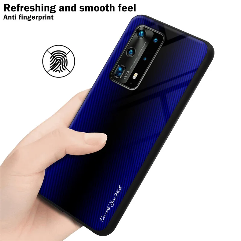 Cadorabo Hülle kompatibel mit Huawei P40 PRO / P40 PRO+ - Streifen Optik Schutzhülle aus Tempered Glas und TPU Silikon