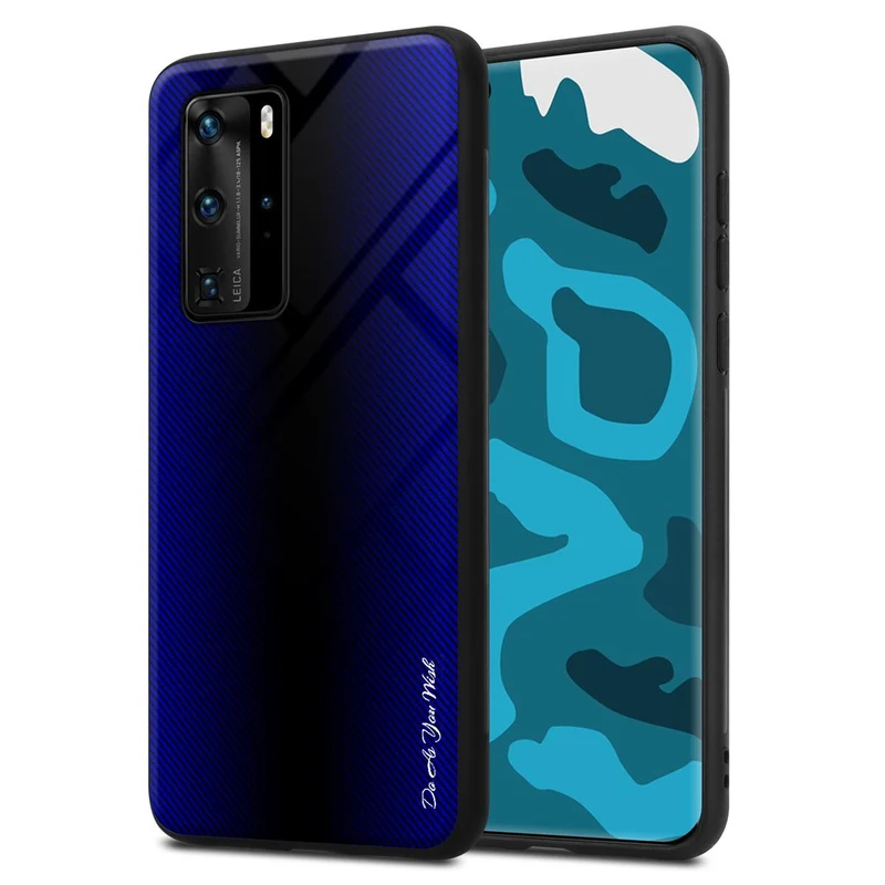 Cadorabo Hülle kompatibel mit Huawei P40 PRO / P40 PRO+ - Streifen Optik Schutzhülle aus Tempered Glas und TPU Silikon