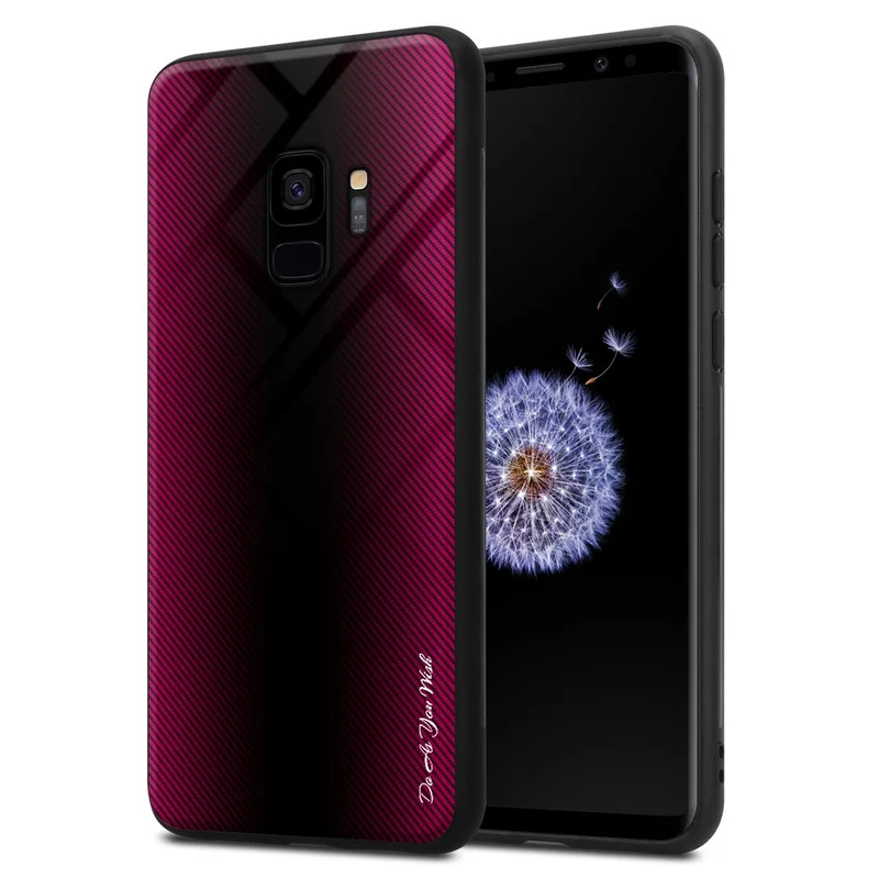 Cadorabo Hülle kompatibel mit Samsung Galaxy S9 - Streifen Optik Schutzhülle aus Tempered Glas und TPU Silikon