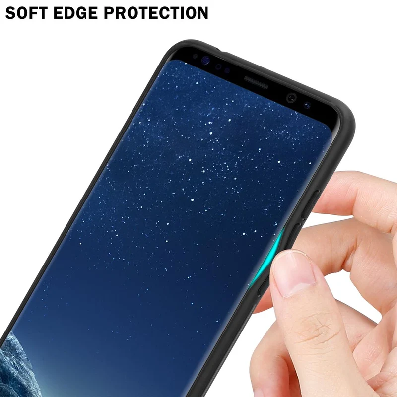 Cadorabo Hülle kompatibel mit Samsung Galaxy S8 - Streifen Optik Schutzhülle aus Tempered Glas und TPU Silikon