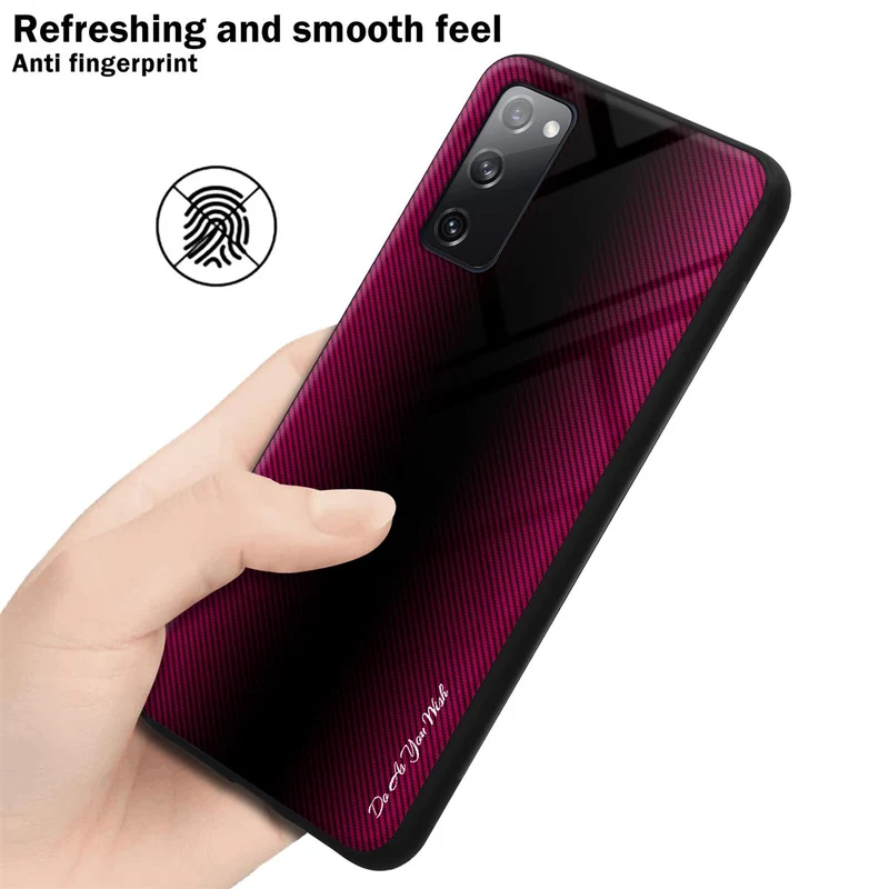 Cadorabo Hülle kompatibel mit Samsung Galaxy S20 FE - Streifen Optik Schutzhülle aus Tempered Glas und TPU Silikon