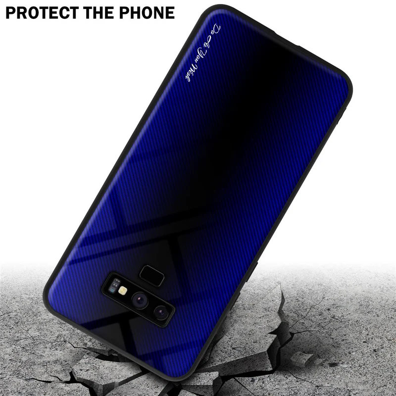 Cadorabo Hülle kompatibel mit Samsung Galaxy NOTE 9 - Streifen Optik Schutzhülle aus Tempered Glas und TPU Silikon